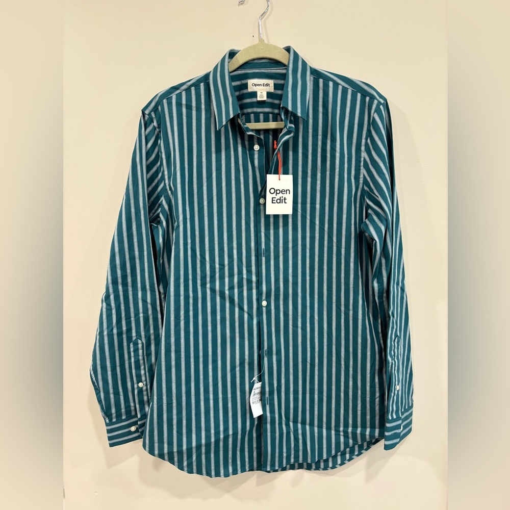NWT open edit button down stripe long sleeve